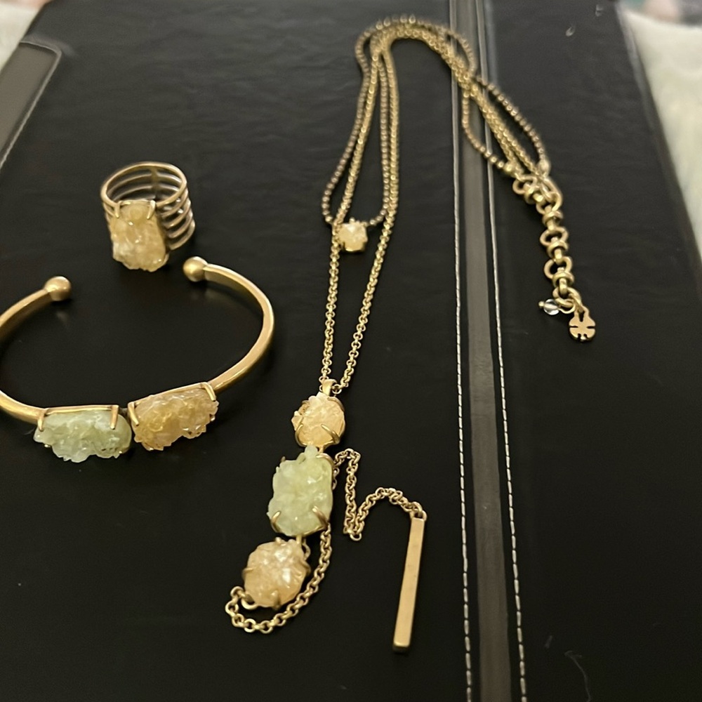 Bracelet,  ring, and necklace set. Ring size 7 bracelet 7.  Necklace never worn